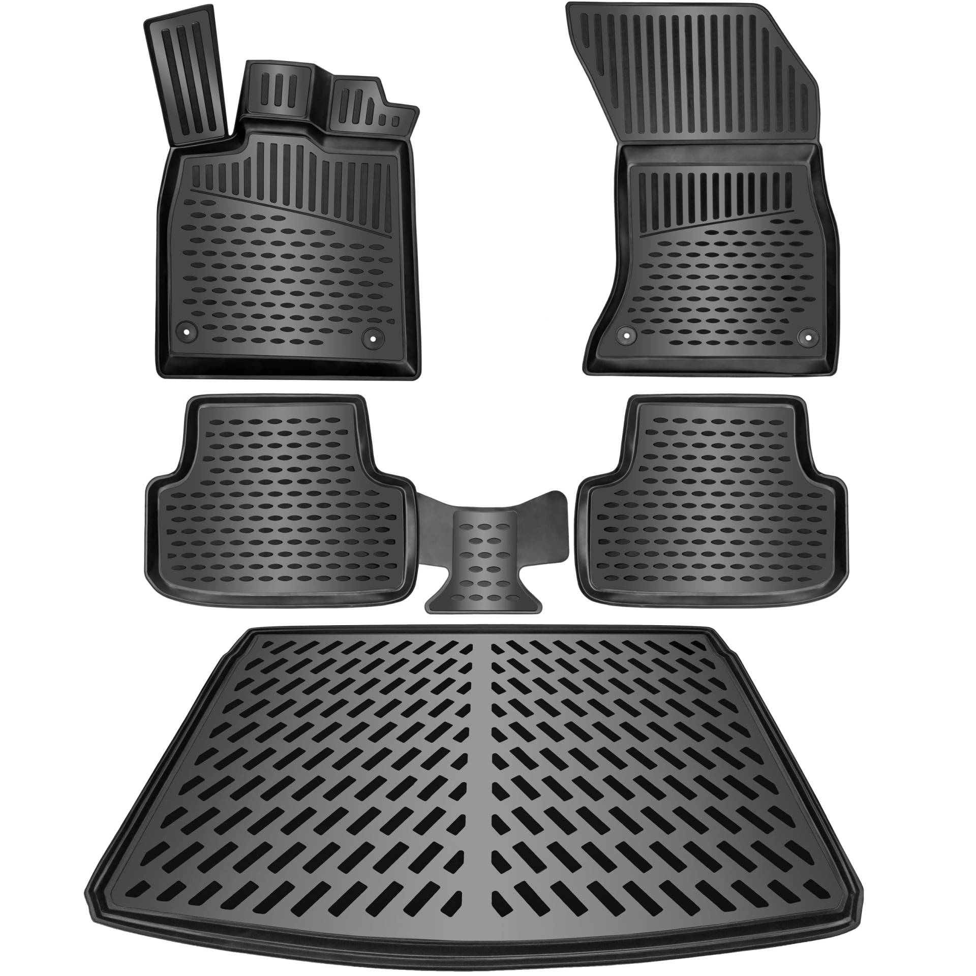 Design Gummimatten & Kofferraumwanne Set für OPEL Corsa E 2014-2020 | Zubehör Fußmatten von Elmasline