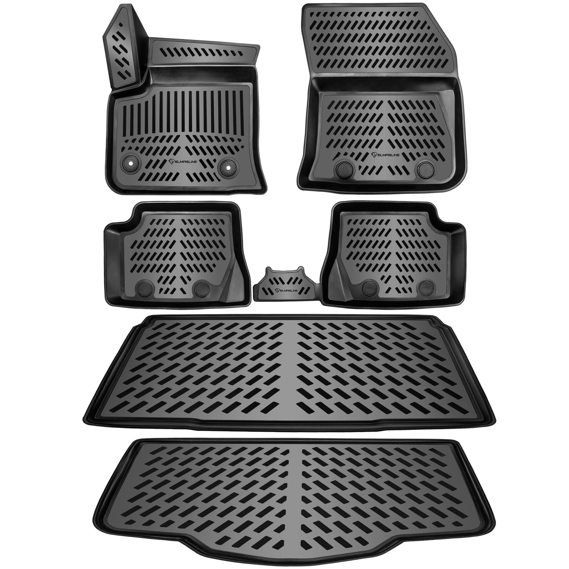 ELMASLINE 3D Gummi Kofferraumwanne für Jeep Avenger ab 2023 oberer & unterer Ladeboden Elektro Bundle | Kofferraummatte Zubehör von Elmasline