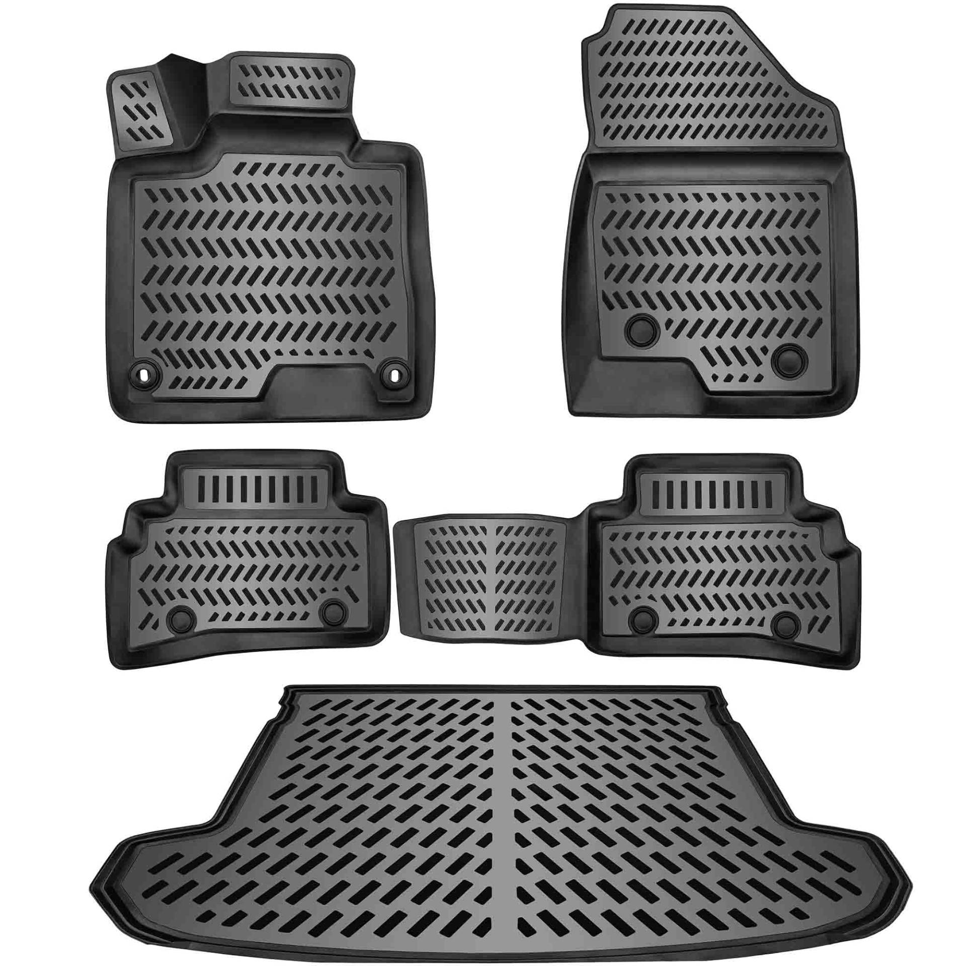 ELMASLINE 3D Gummimatten + Kofferraumwanne Set für Hyundai Tucson 2021-2025 | Hoher Rand | Passt Nicht in Plug-In-Hybrid! | Modelle Ohne Subwoofer von Elmasline