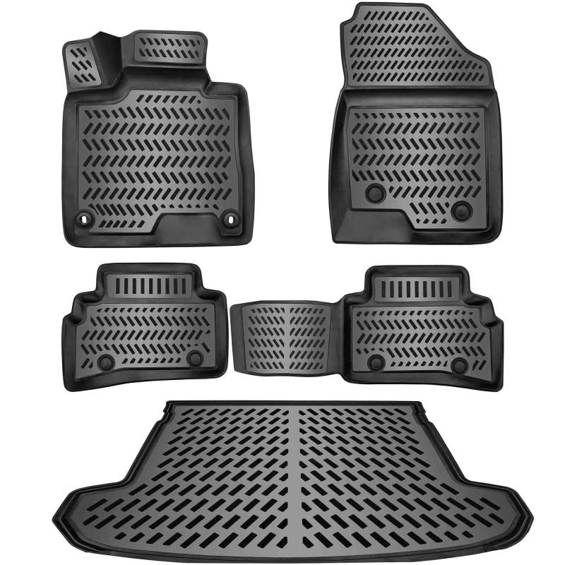 ELMASLINE 3D Gummimatten + Kofferraumwanne Set für Hyundai Tucson 2021-2025 | Hoher Rand | Passt Nicht in Plug-In-Hybrid! | Modelle Ohne Subwoofer von Elmasline