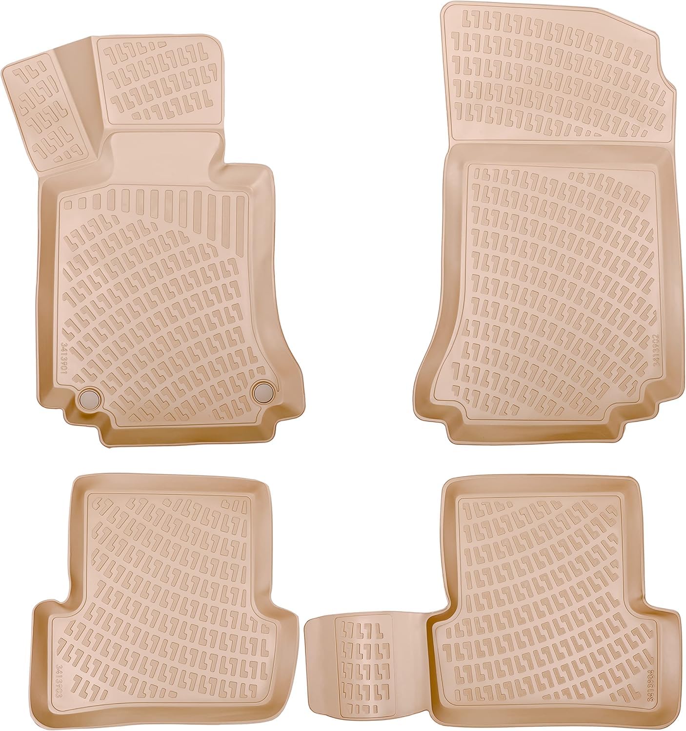 ELMASLINE 3D Gummimatten für OPEL GRANDLAND X ab 2017 (Beige) | Zubehör Fußmatten von Elmasline