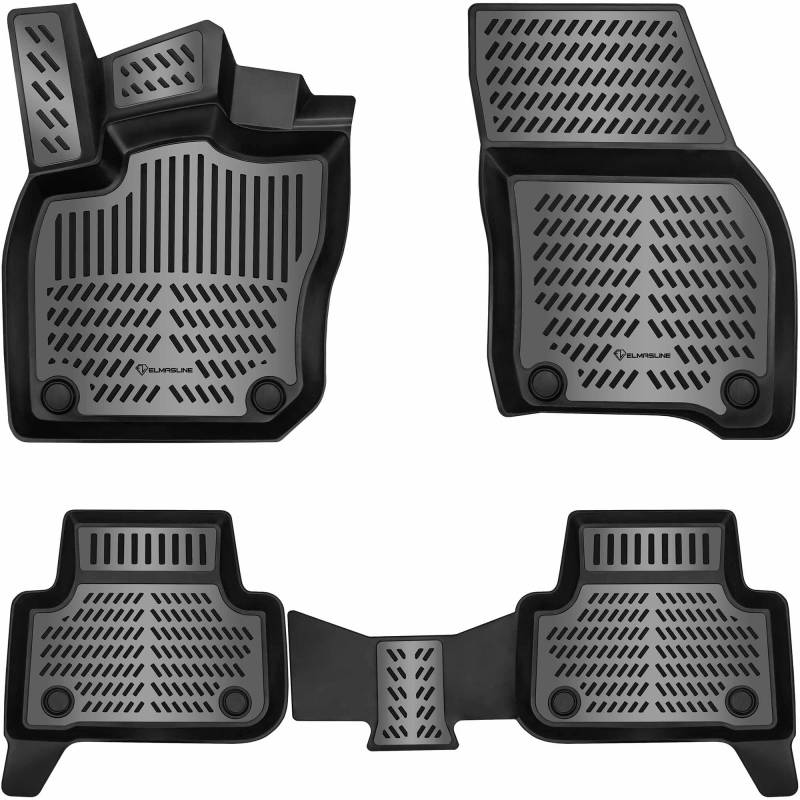 ELMASLINE 3D Gummimatten für VW TIGUAN 3 (III) 2024-2025 | | Extra hoher 5cm Rand | Zubehör Fußmatten | 3. Generation von Elmasline