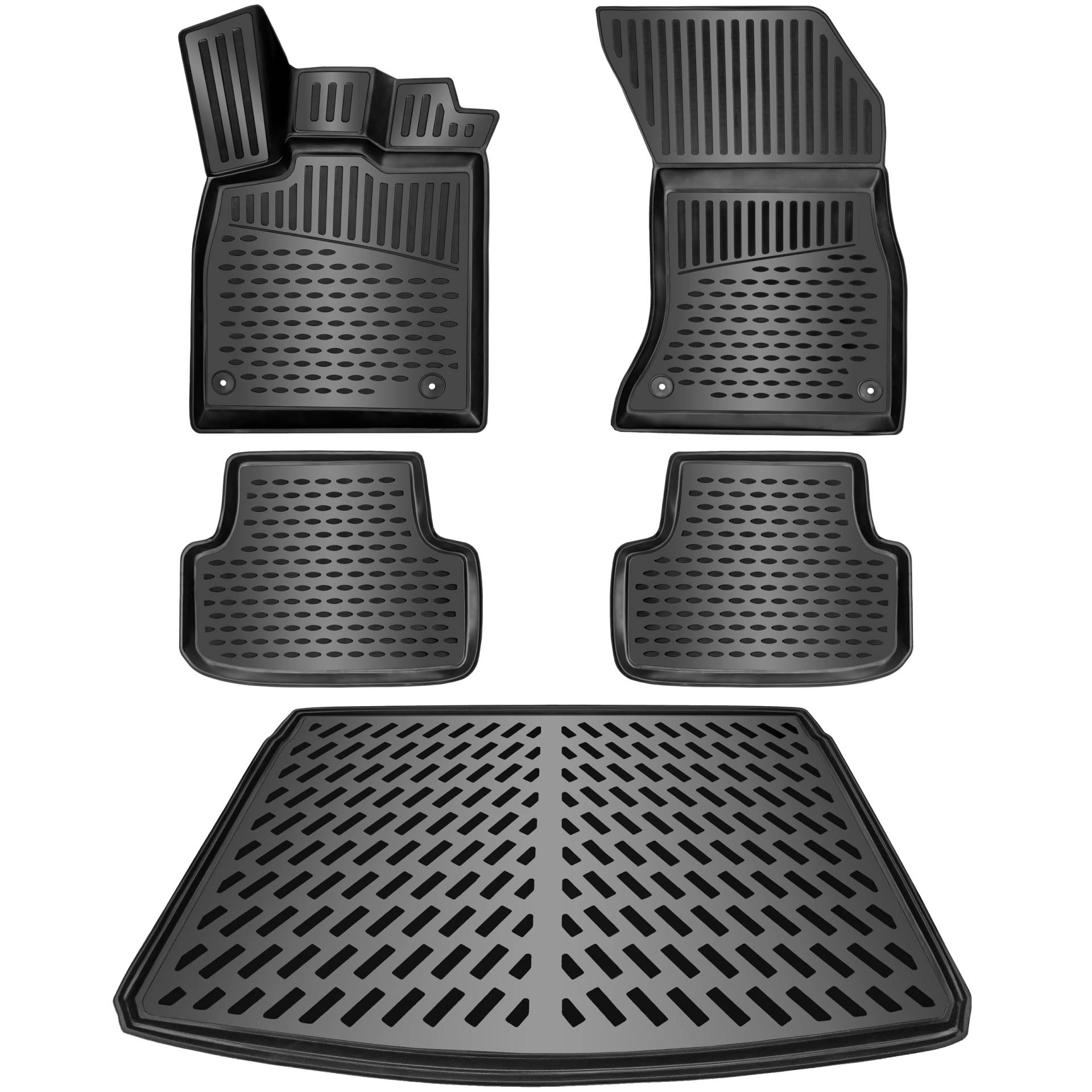ELMASLINE 3D Gummimatten & Kofferraumwanne Set für Mercedes GLA H247 2020-2024 | Zubehör Fußmatten & Kofferraummatte von Elmasline