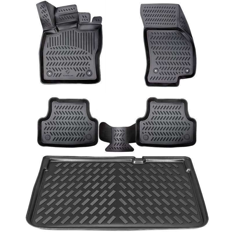 ELMASLINE 3D Gummimatten & Kofferraumwanne Set für Skoda Fabia 3 (III) Kombi ab 2014 von Elmasline