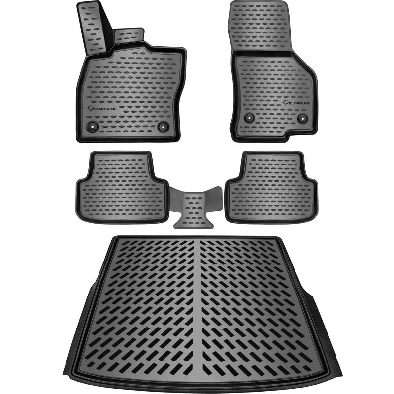 ELMASLINE 3D Gummimatten & Kofferraumwanne Set für Skoda Octavia III Kombi 2012-2019 von Elmasline