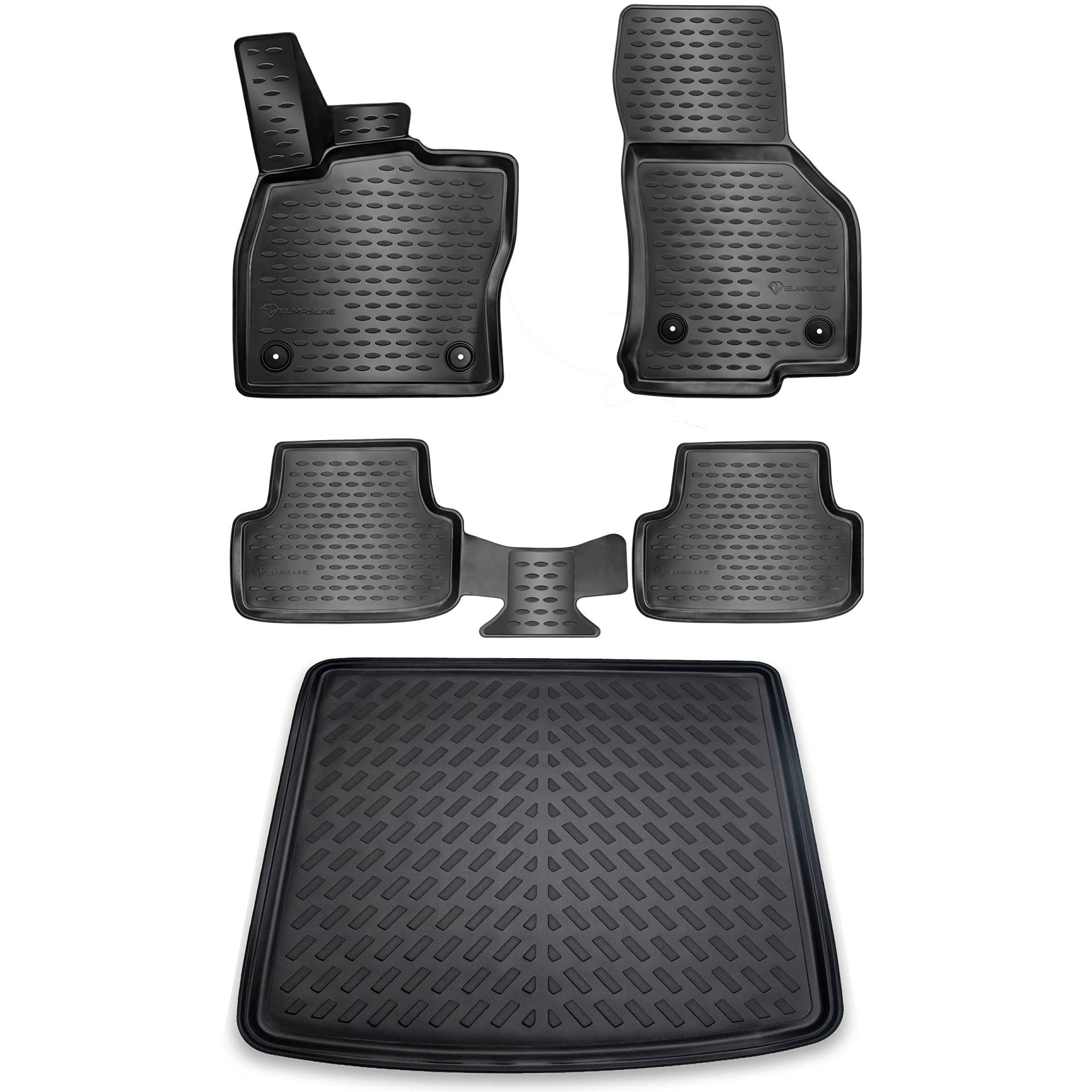 ELMASLINE 3D Gummimatten & Kofferraumwanne Set für VW Golf 7 2012-2021 | Zubehör Fußmatten Kofferraum | Passend für: Kombi von Elmasline