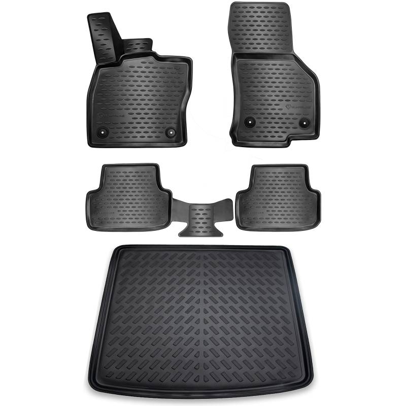 ELMASLINE 3D Gummimatten & Kofferraumwanne Set für VW Golf 7 (2012-2020) | Passend für: Variant/Kombi | Zubehör Fußmatten Kofferraum von Elmasline