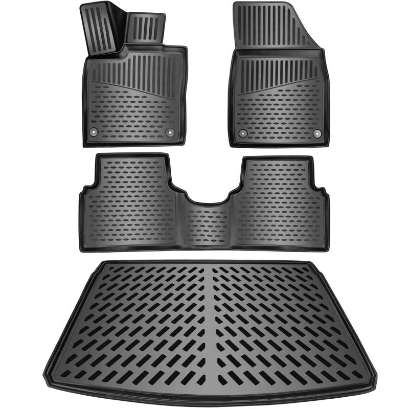 ELMASLINE 3D Gummimatten & Kofferraumwanne Set für VW ID.3 2020-2024 oberer Ladeboden (ID3) | Zubehör Fußmatten Kofferraum von Elmasline