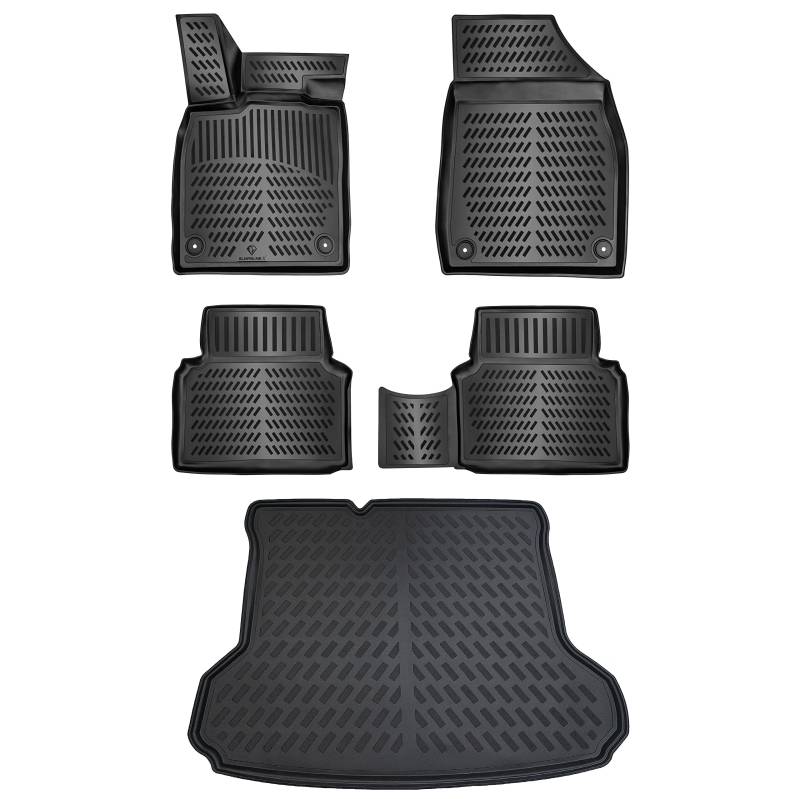 ELMASLINE 3D Gummimatten & Kofferraumwanne Set für VW ID.5 ab 2022 (ID5) Standard Ladeboden | Zubehör Fußmatten Kofferraum von Elmasline