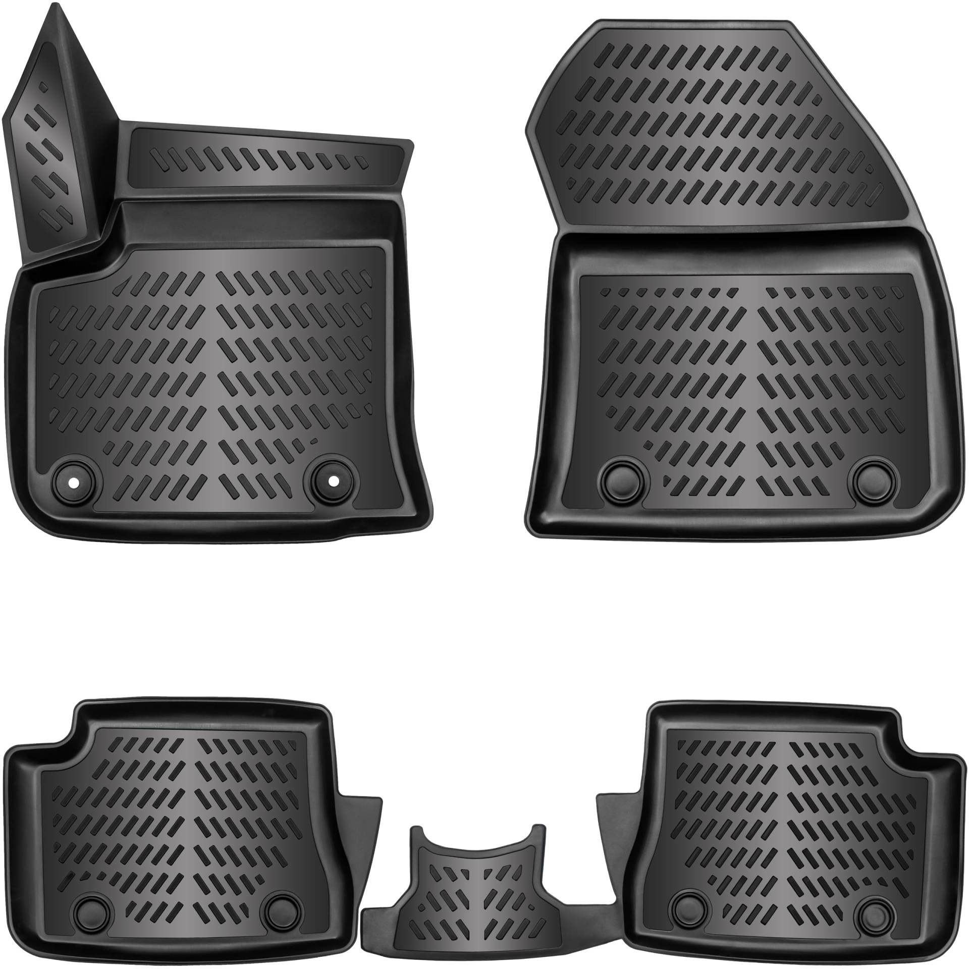 ELMASLINE Gummimatten Set für OPEL Corsa-E (Elektro) 2019-2025 | 3D Fußmatten mit hohen Rand | Corsa F Elektro | Passt Nicht in den normalen Verbrenner Corsa!!!!!! von Elmasline
