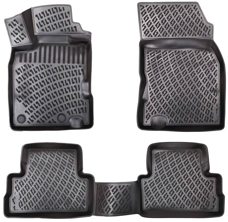 Elmasline 3D Gummimatten Set für Renault Megane 3 ab 2008-2016 Schrägheck | Fußmatten Set mit hohem Rand - Zubehör von Elmasline