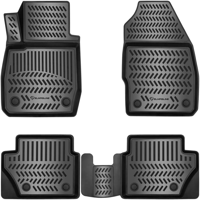 ELMASLINE 3D Gummimatten Set für Ford Fiesta 7 (2017-2025) | Fußmatten Set mit hohen Rand - Zubehör von Elmasline