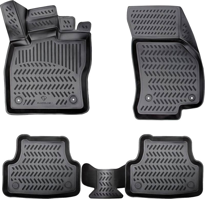 ELMASLINE 3D Gummimatten Set für Skoda Superb 3 (III) | 2015-2024 | Extra hoher Rand Fußmatten - Zubehör | (3V) von Elmasline