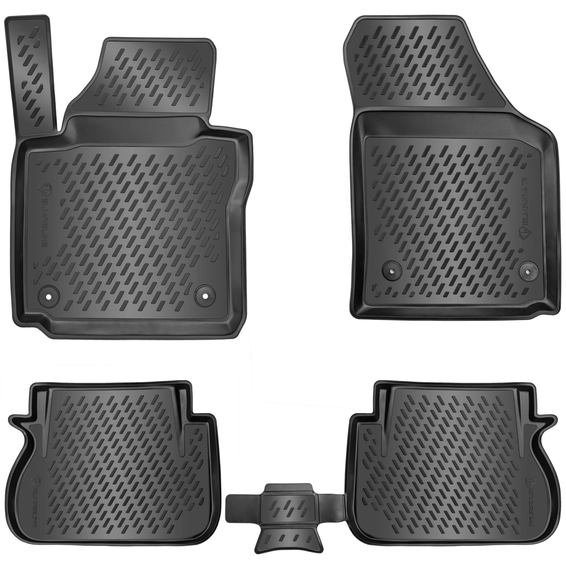 ELMASLINE 3D Gummimatten Set für VW Caddy 4 (IV) 2015-2020 | Fußmatten mit extra hohem Rand | Zubehör von Elmasline