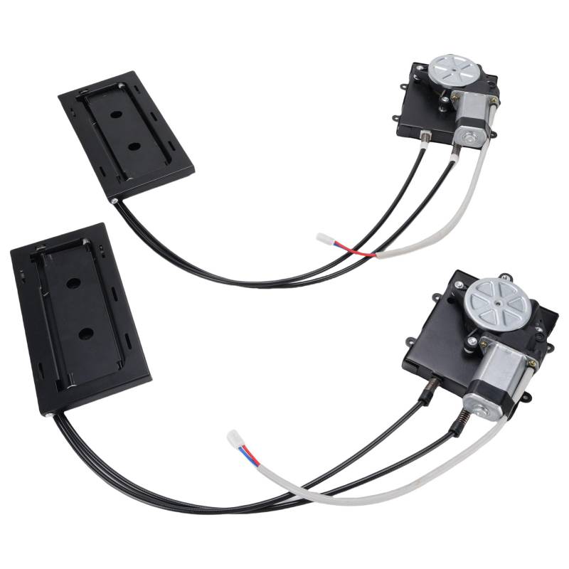 2 Pack Schwarzer Kennzeichenrahmen, Black Metal 90 Grad Flip -Up -Kennzeichenabdeckung, Nummernschild Vorne und Hinten, mit Stecker, Fernbedienung, Schraube, Universal für von Elprico