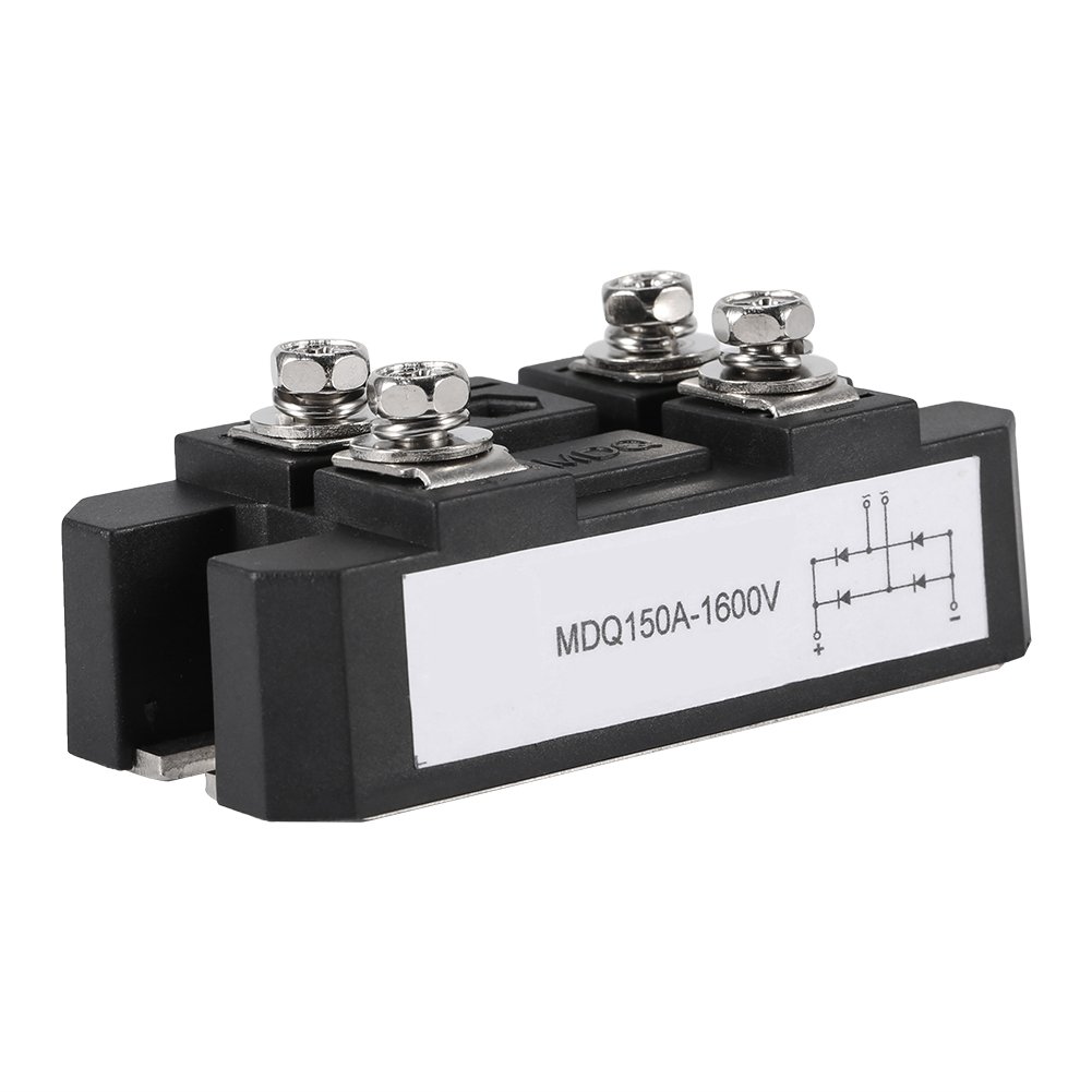 Schwarzes Einphasen-Diodenbrücken-Gleichrichterbrückenmodul 4 Klemmen 150A Ampere 1600V Schwarzes Einphasen-Diodenbrücken-Gleichrichterbrückenmodul 4 Klemmen 150A Ampere 1600V von Elprico