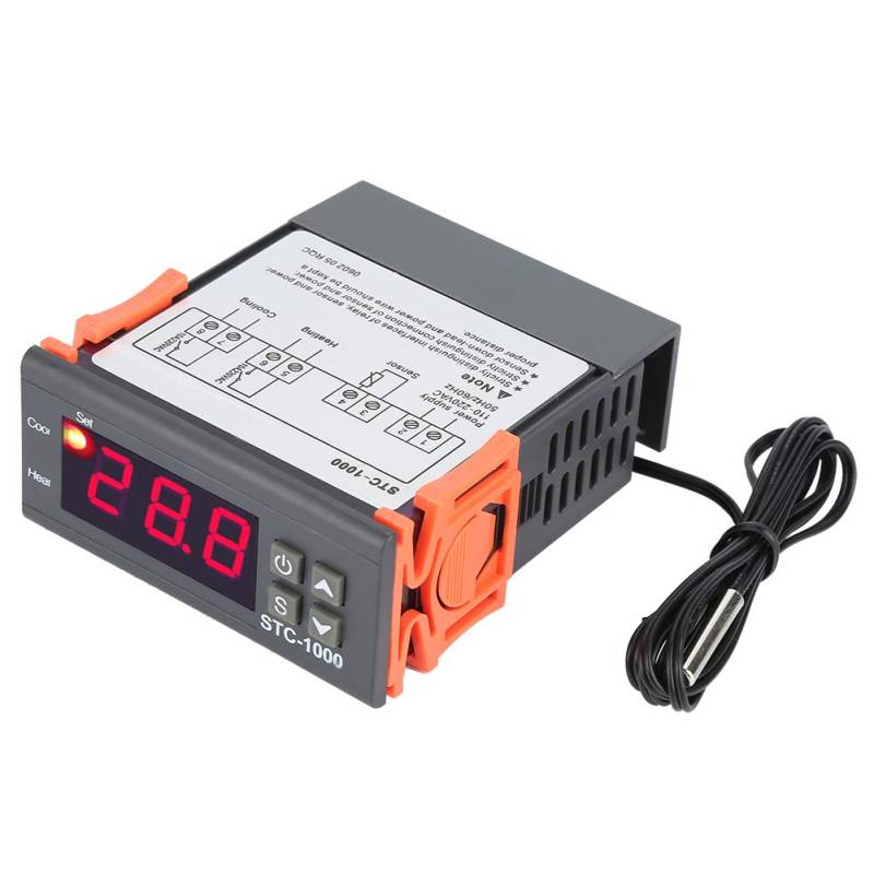 Elprico Temperaturregler STC-1000 110-220V Digitaler Temperaturregler Temperatursensor Elektrische Thermostatsteuerung für Aquarium, Terrarien, Zoo, Paludarium, Hühnerbrüter von Elprico