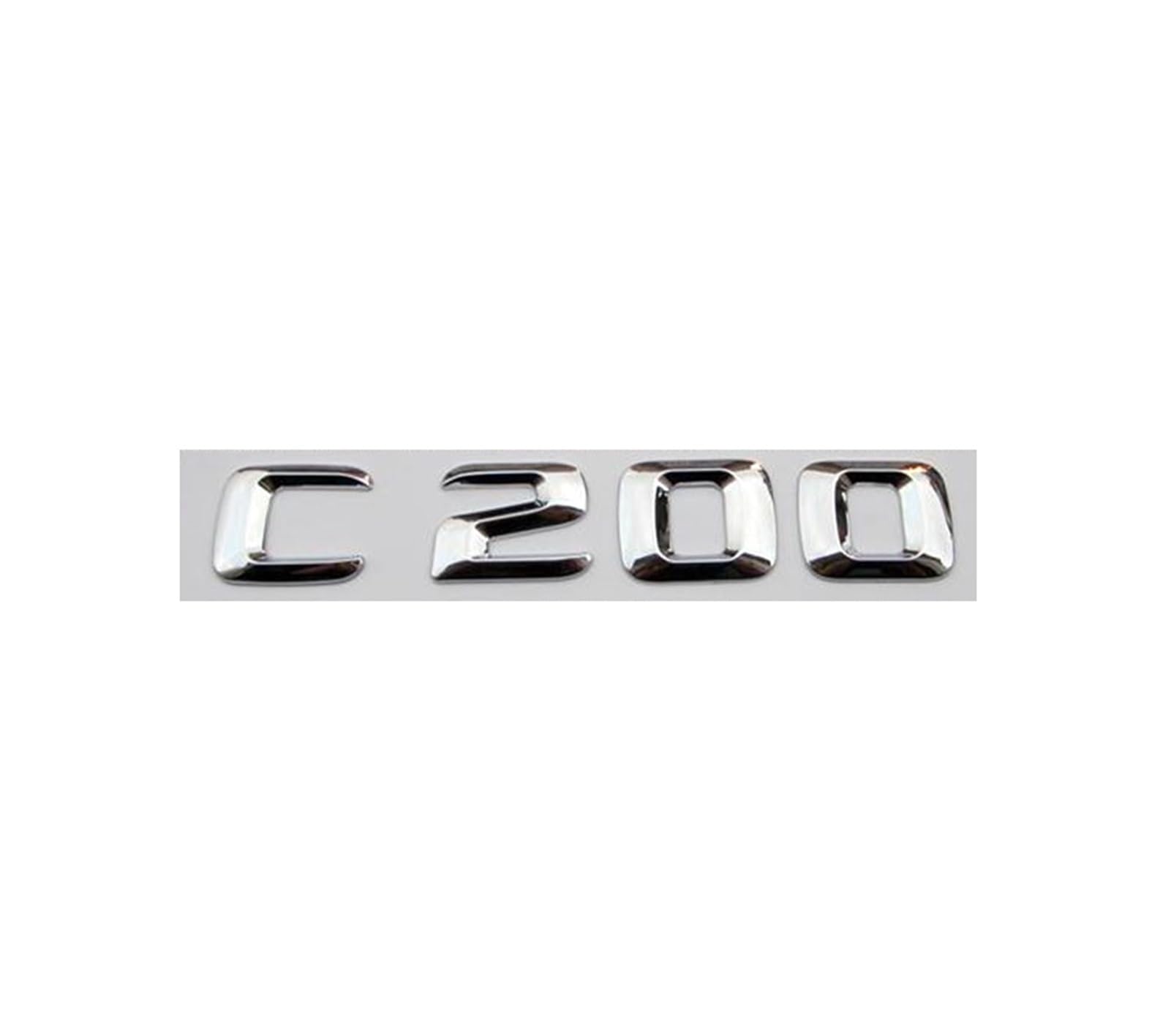 3D Chrom Auto-Buchstaben für C63 C180 C200 C220 C260 C300 W205 W204 W203 Kofferraum Auto Emblem Logo Aufkleber Zubehör (C200) von EmbemsCar
