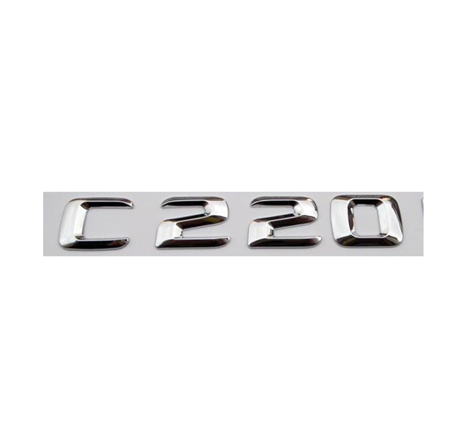 3D Chrom Auto-Buchstaben für C63 C180 C200 C220 C260 C300 W205 W204 W203 Kofferraum Auto Emblem Logo Aufkleber Zubehör (C220) von EmbemsCar