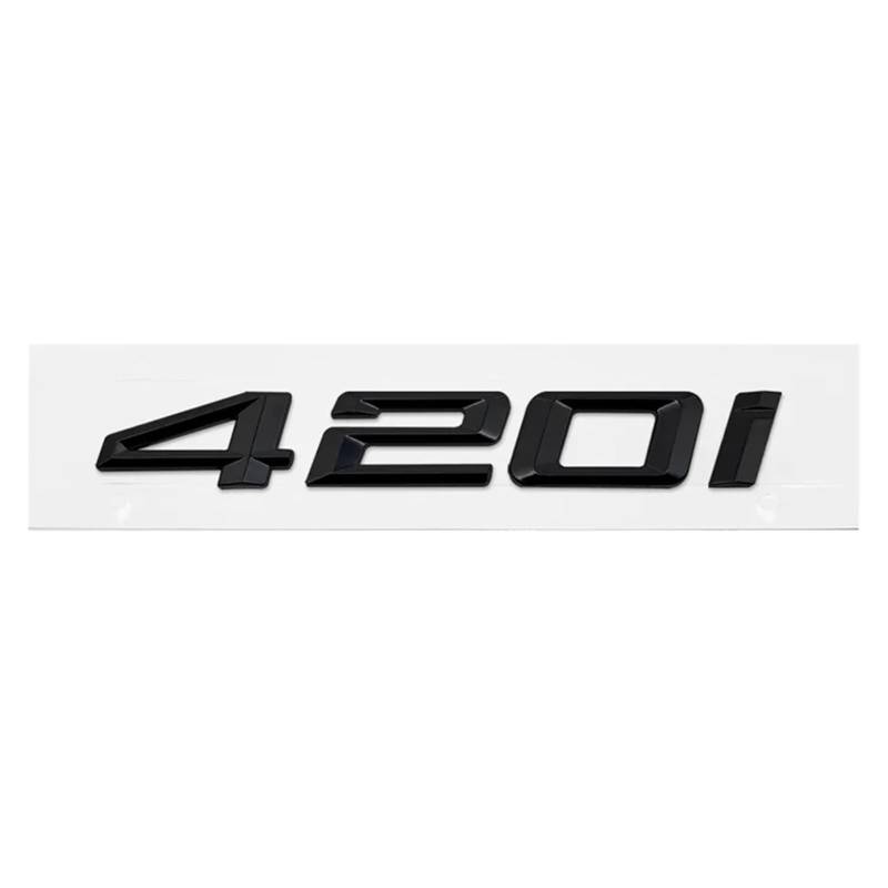 ABS Auto-Emblem-Aufkleber für den Kofferraum der 4er-Serie 420i 425i 428i 430i 435i 440i 450i F30 F32 F33 (glänzend schwarz 420i) von EmbemsCar