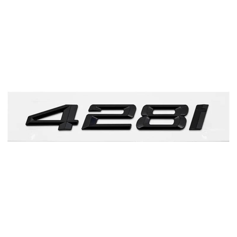 ABS Auto-Emblem-Aufkleber für den Kofferraum der 4er-Serie 420i 425i 428i 430i 435i 440i 450i F30 F32 F33 (glänzend schwarz 428i) von EmbemsCar