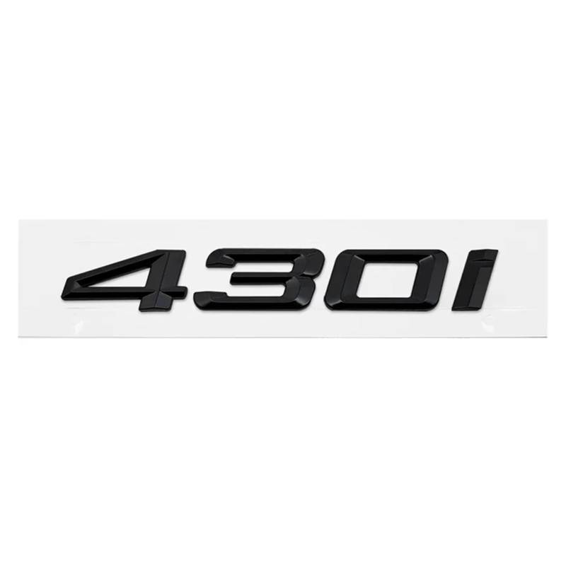 ABS Auto-Emblem-Aufkleber für den Kofferraum der 4er-Serie 420i 425i 428i 430i 435i 440i 450i F30 F32 F33 (glänzend schwarz 430i) von EmbemsCar