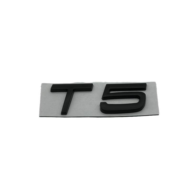 T5 T6 Motor-Auto-Emblem, Heck-Kofferraum-Aufkleber für Volvo XC90, XC60, S80, S60L, Karosserie-Aufkleber, Premium-Auto-Modifikationszubehör, wetterfestes Design (T5, schwarz) von EmbemsCar