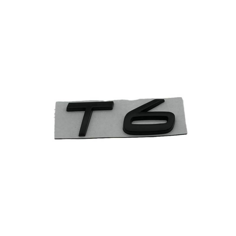 T5 T6 Motor-Auto-Emblem, Heck-Kofferraum-Aufkleber für Volvo XC90, XC60, S80, S60L, Karosserie-Aufkleber, Premium-Auto-Modifikationszubehör, wetterfestes Design (T6, schwarz) von EmbemsCar