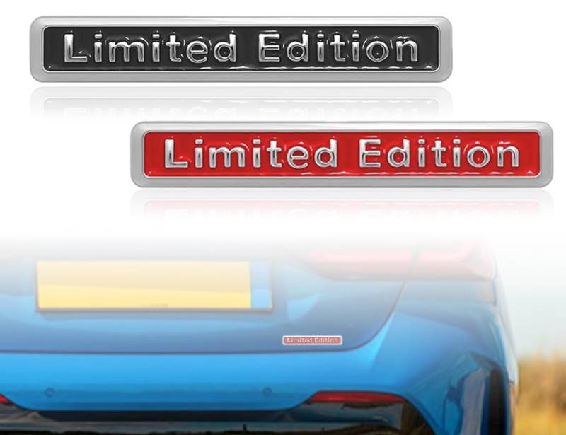 Emezddo 2 Stück 3D Auto Limited Edition Logo Aufkleber,Metall Universal Emblem Stickers,für Auto Moto Motorrad Fahrrad Fenster Tür PC Tablet Laptop Zubehör(schwarz und rot) von Emezddo