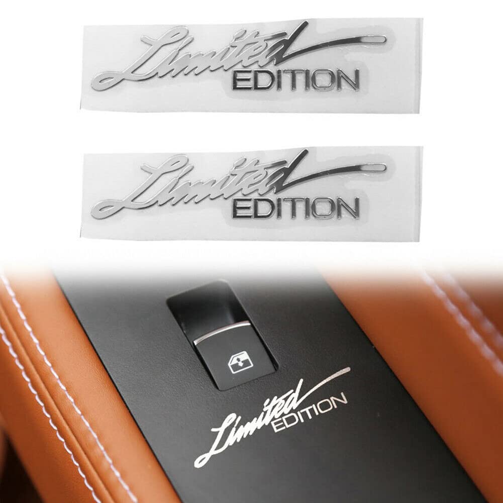 2 x Silberne Limited Edition Logo Emblem Badge Metall Aufkleber Decals Autozubehör von Emiif
