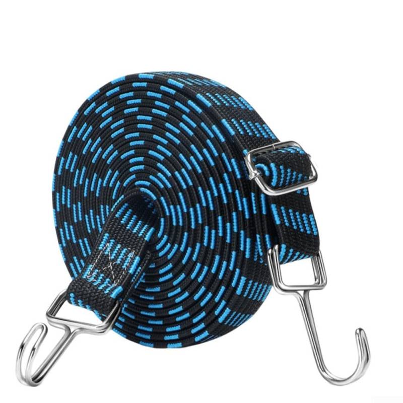 4M Gepäckschnur mit Clips für Reisen und Outdoor, perfekt zur Sicherung von Ausrüstung (blau) von Emiif