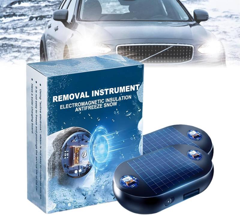 Endxedio Solar-Elektromagnetische molekulare Störung Frost- und Schneeräumer, tragbare kinetische molekulare Heizung, Frostschutzmittel, Schnee-Entfernungs-Instrument, wiederaufladbar (2 Stück) von Endxedio