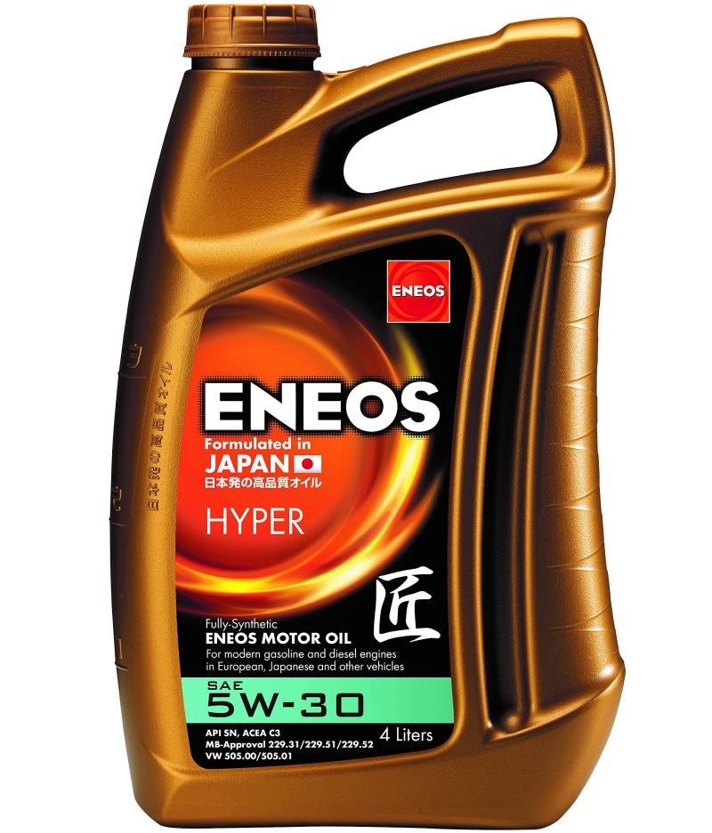 ENEOS Motoröl 5W30 “HYPER” 4L - Motorenöl für Auto - Vollsynthetisch Motor Öl mit Organischen Zusätzen - Weniger Kraftstoffverbrauch von Eneos
