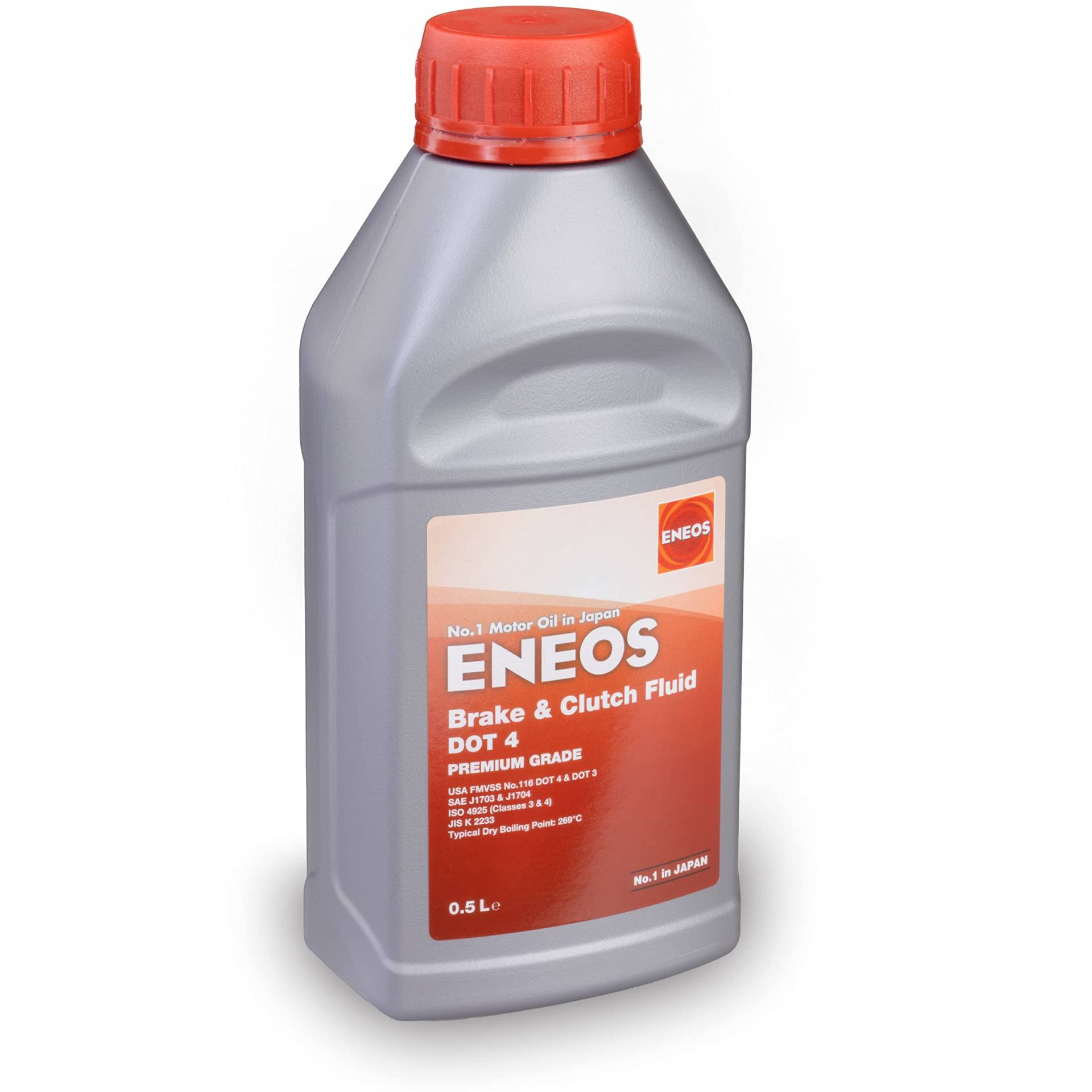 Eneos Brake & Clutch Fluid DOT 4 500 ml - Synthetische Bremsflüssigkeit - Hohe Temperaturbeständigkeit 310°C - Neutral für Dichtungen - Ausgezeichnete Formel - Korrosionsbeständigkeit von Eneos