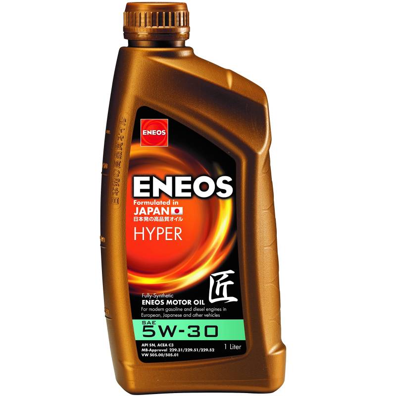 ENEOS HYPER 5W-30 - Motoröle für Autos - 5w30 Öl - Engine Oil - Universell für Europäische, Amerikanische, Japanische und Koreanische Marken - Vollsynthetisch mit Organischen Zusätzen (1 Liter) von Eneos