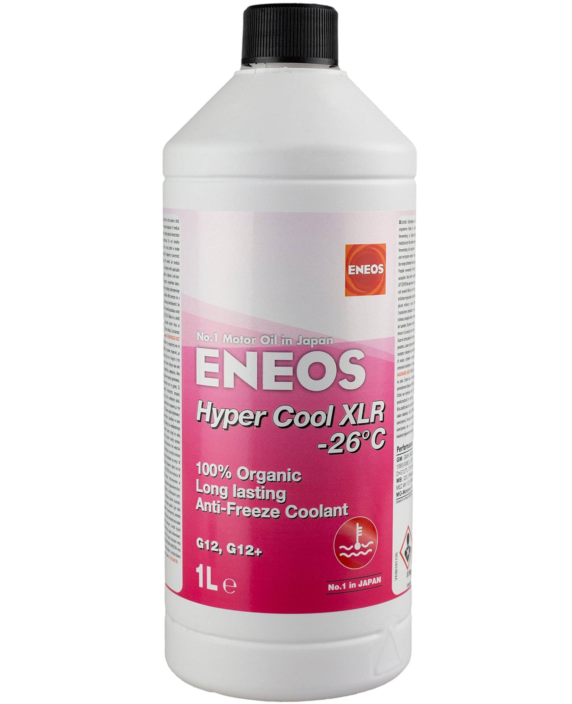 Eneos Hyper Cool XLR - Kühlmittel Auto - Kühlflüssigkeit Rot - Kühlerfrostschutz - Für eine Vielzahl von Fahrzeugen mit außergewöhnlicher Wärmeübertragungsleistung (1 Liter) von Eneos