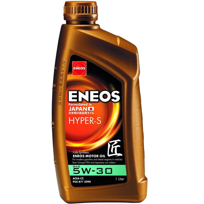 ENEOS HYPER-S 5W-30 - Motoröle für Autos - 5w30 Öl - Engine Oil - für Peugeot, Citroën, Japanische, Europäische und Koreanische Marken - Vollsynthetisch mit Organischen Zusätzen (1 Liter) von Eneos