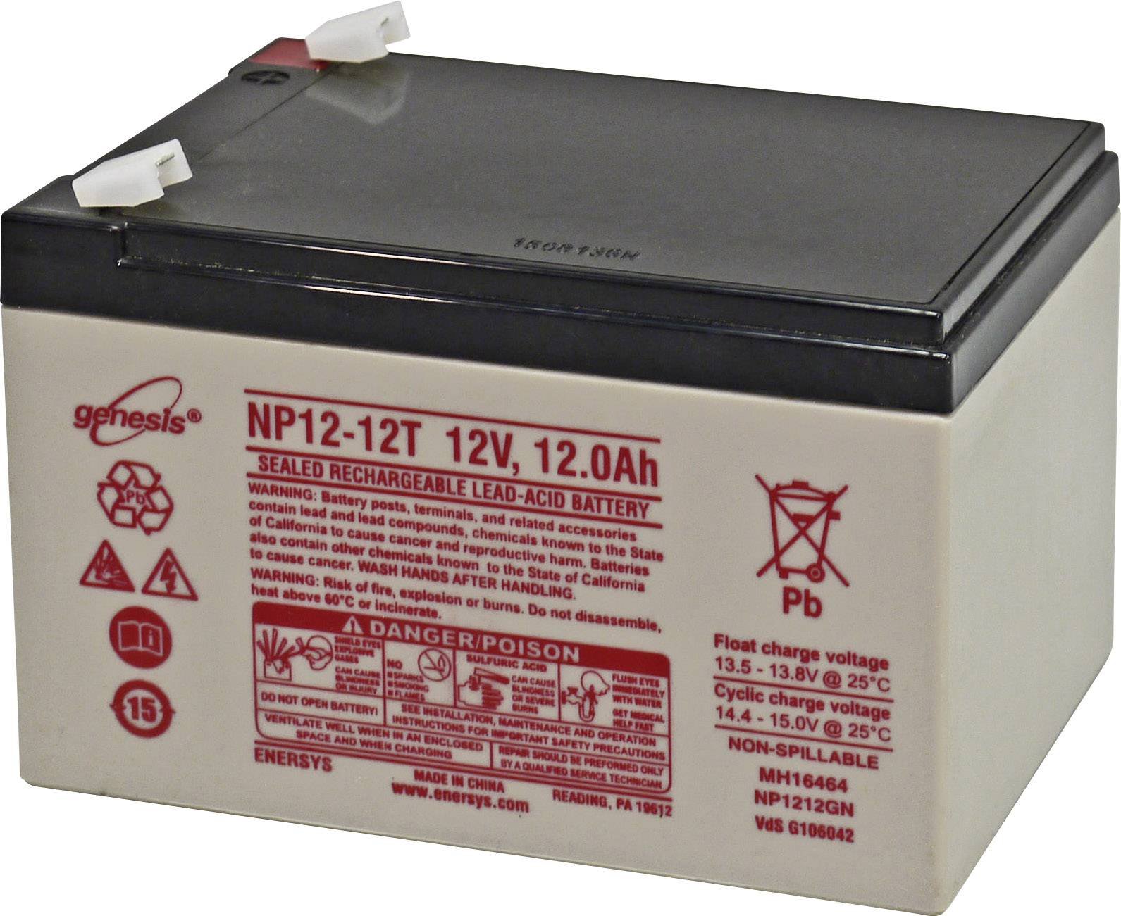 EnerSys Genesis NP12-12 Bleiakku 12V 12Ah Blei-Vlies (AGM) (B x H x T) 151 x 100 x 98mm Flachstecke von EnerSys