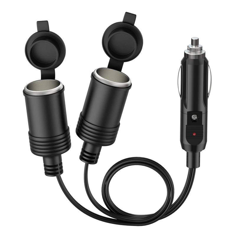 Zigarettenanzünder Verteiler,12V/24V Zigarettenanzünder Buchse 1 bis 2 KFZ Auto Zigarettenanzünder Stecker Adapter von Enisina