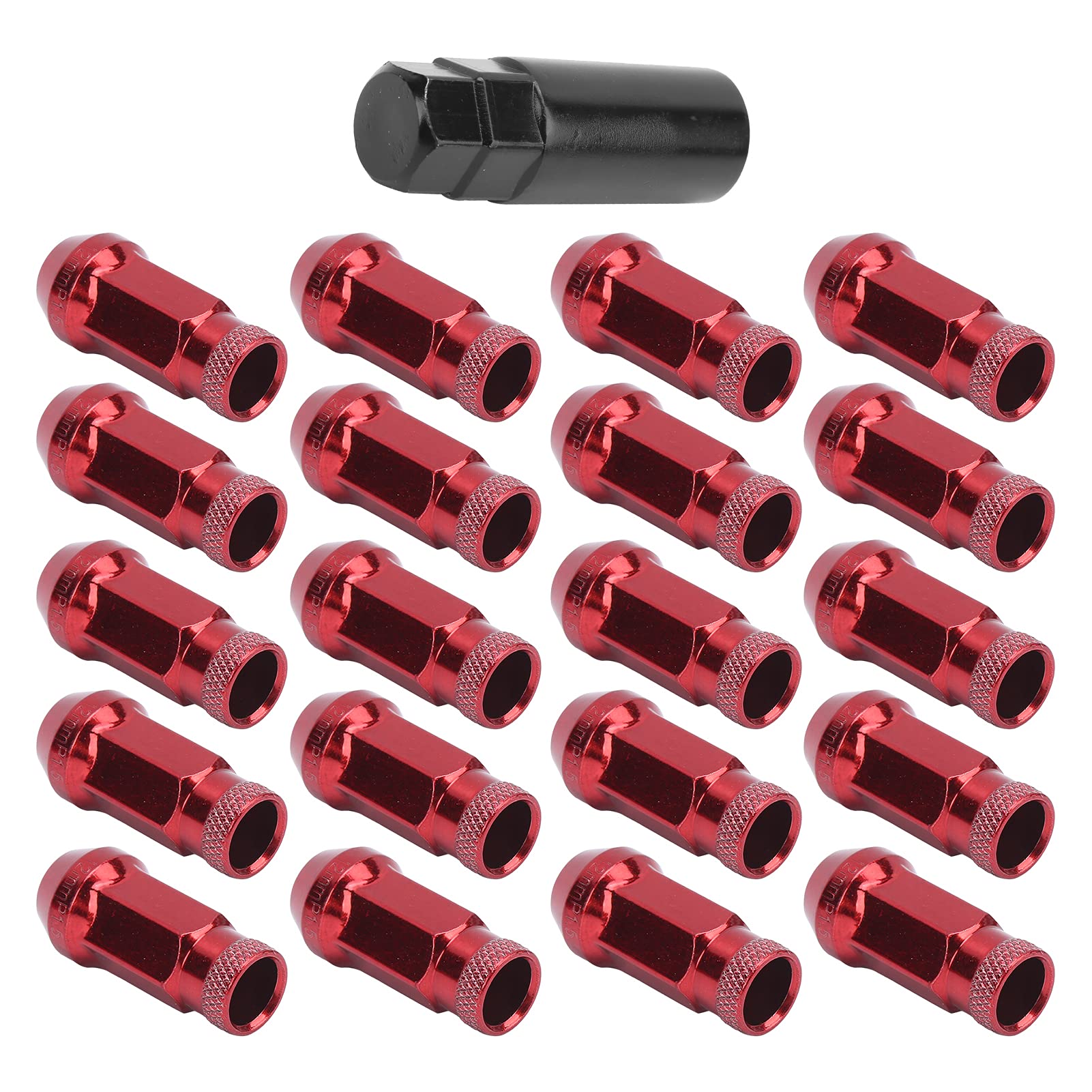 Entatial 20 Stück 50BV30 Legierter Stahl Radmuttern mit M12x1,5 Gewinde, 47x22mm Rot Auto Radmuttern Entatial 20 Stück 50BV30 Legierter Stahl Radmuttern mit M12x1,5 Gewinde, 47x22mm Rot Auto Radmuttern von Entatial