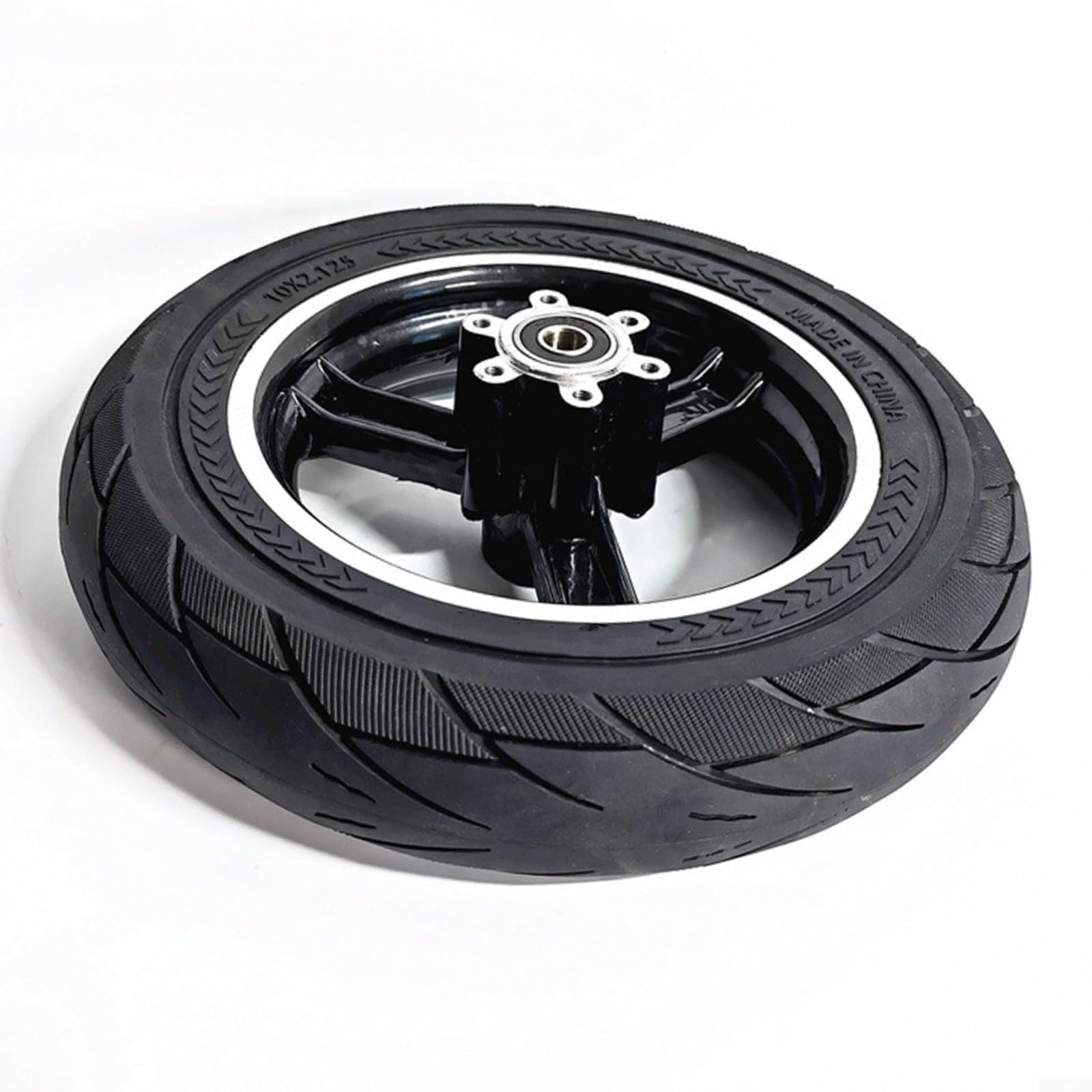 Entgoinggo Scooter-Räder, 25,4 cm (10 Zoll), solider Reifen mit Radnabenmontage für den privaten Landgebrauch, Gummi-Metall-Ersatzreifen (Scheibenbremse) von Entgoinggo