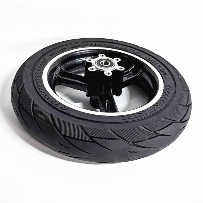 Entgoinggo Scooter-Räder, 25,4 cm (10 Zoll), solider Reifen mit Radnabenmontage für den privaten Landgebrauch, Gummi-Metall-Ersatzreifen (Scheibenbremse) von Entgoinggo