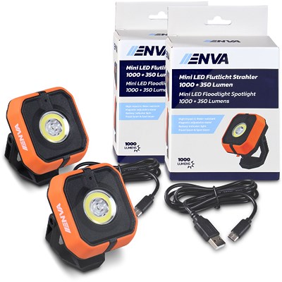 Enva 2x Mini LED Flutlicht Strahler 1000 + 350 Lumen von Enva