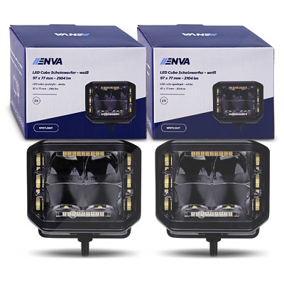 Enva 2x LED Cube Scheinwerfer 12/24V 70W - 97x77mm Enva 2x LED Cube Scheinwerfer 12/24V 70W - 97x77mm von Enva