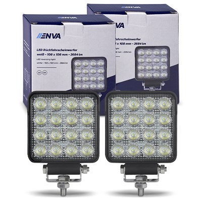 Enva 2x LED Zusatz-Rückfahrscheinwerfer 12/24V 25W 108x108mm Enva 2x LED Zusatz-Rückfahrscheinwerfer 12/24V 25W 108x108mm von Enva