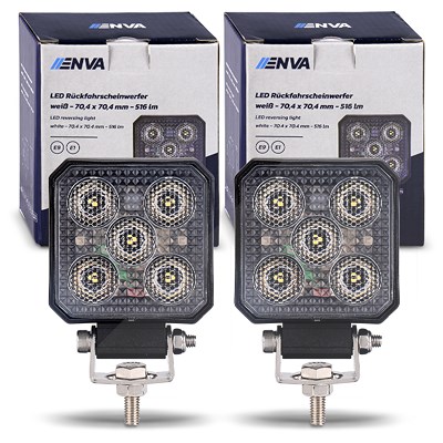 Enva 2x LED Rückfahrscheinwerfer 12/24V 5W - 70,4x70,4mm Enva 2x LED Rückfahrscheinwerfer 12/24V 5W - 70,4x70,4mm von Enva
