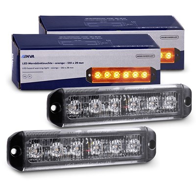 Enva 2x LED Einbau-Warnblinkleuchte 12/24V 11W orange 202lm 120x28mm Enva 2x LED Einbau-Warnblinkleuchte 12/24V 11W orange 202lm 120x28mm von Enva