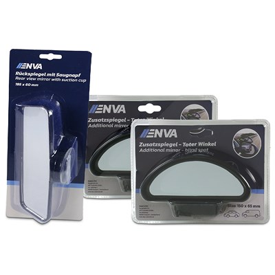 Enva 2x Zusatzspiegel - Toter Winkel + Rückspiegel mit Saugnapf von Enva