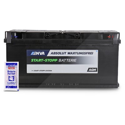 Enva AGM105 Starterbatterie 105 Ah 950 A + 1x 10g Batterie-Pol-Fett für Alpina, Audi, Bentley, BMW, Fiat, Hyundai, Iveco, Jeep, Land Rover, Mercedes-B von Enva