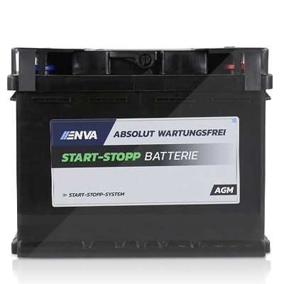 Enva AGM60 Starterbatterie 60 Ah 680 A [Hersteller-Nr. EK600] für Alfa Romeo, Alpina, Audi, Bentley, BMW, Citroën, Dacia, Fiat, Honda, Hyundai, Jaguar von Enva